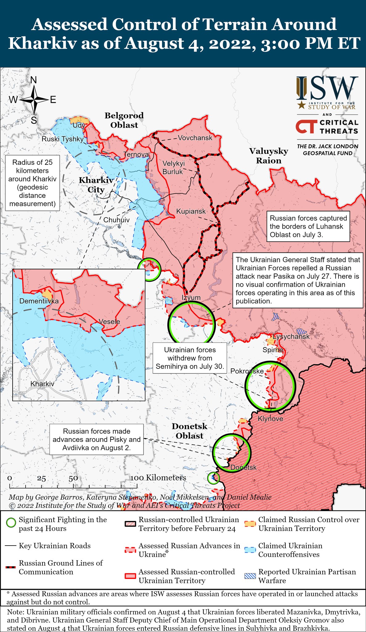 Карта боевых действий в Украине