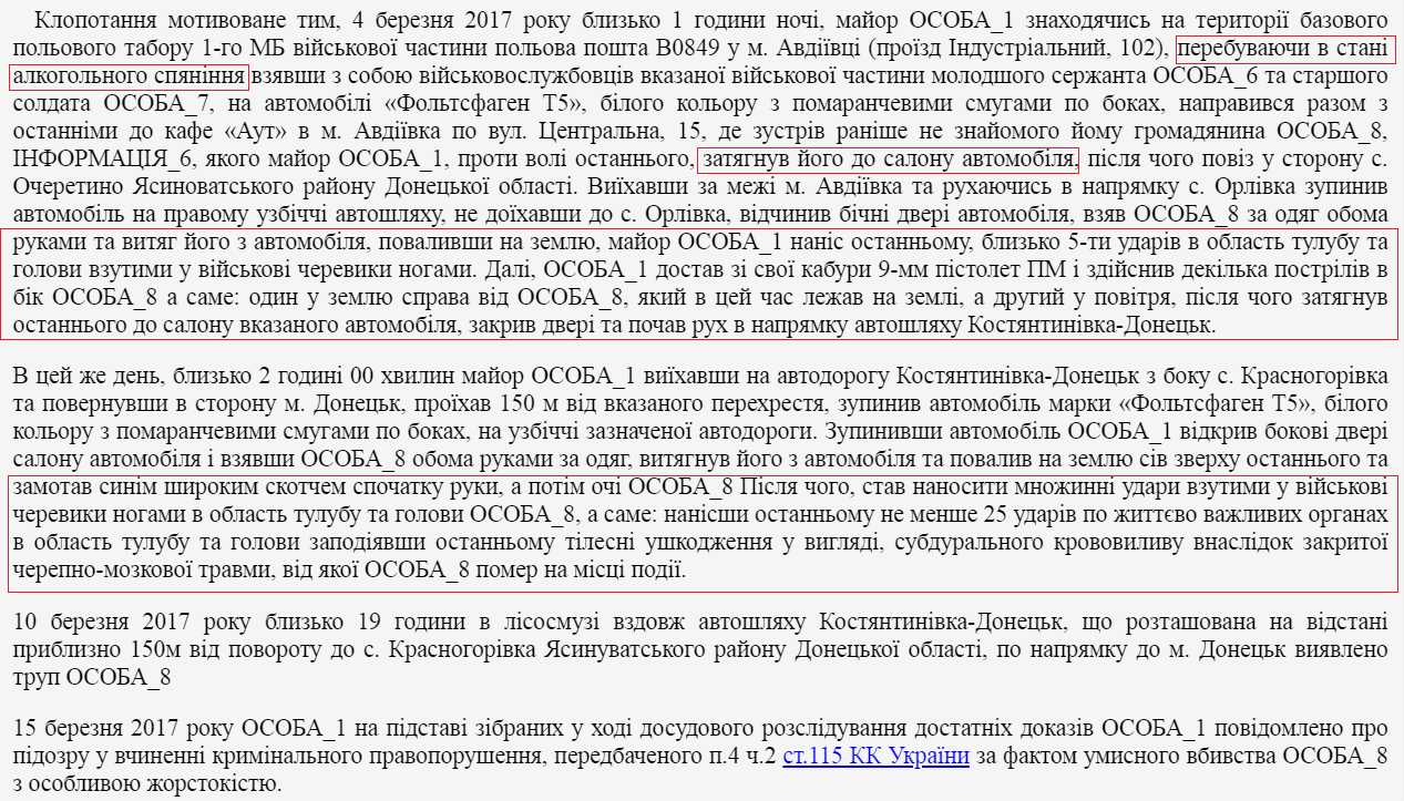  Следствие предъявило майору СБУ Федорчуку подозрение в совершении убийства с особой жестокостью