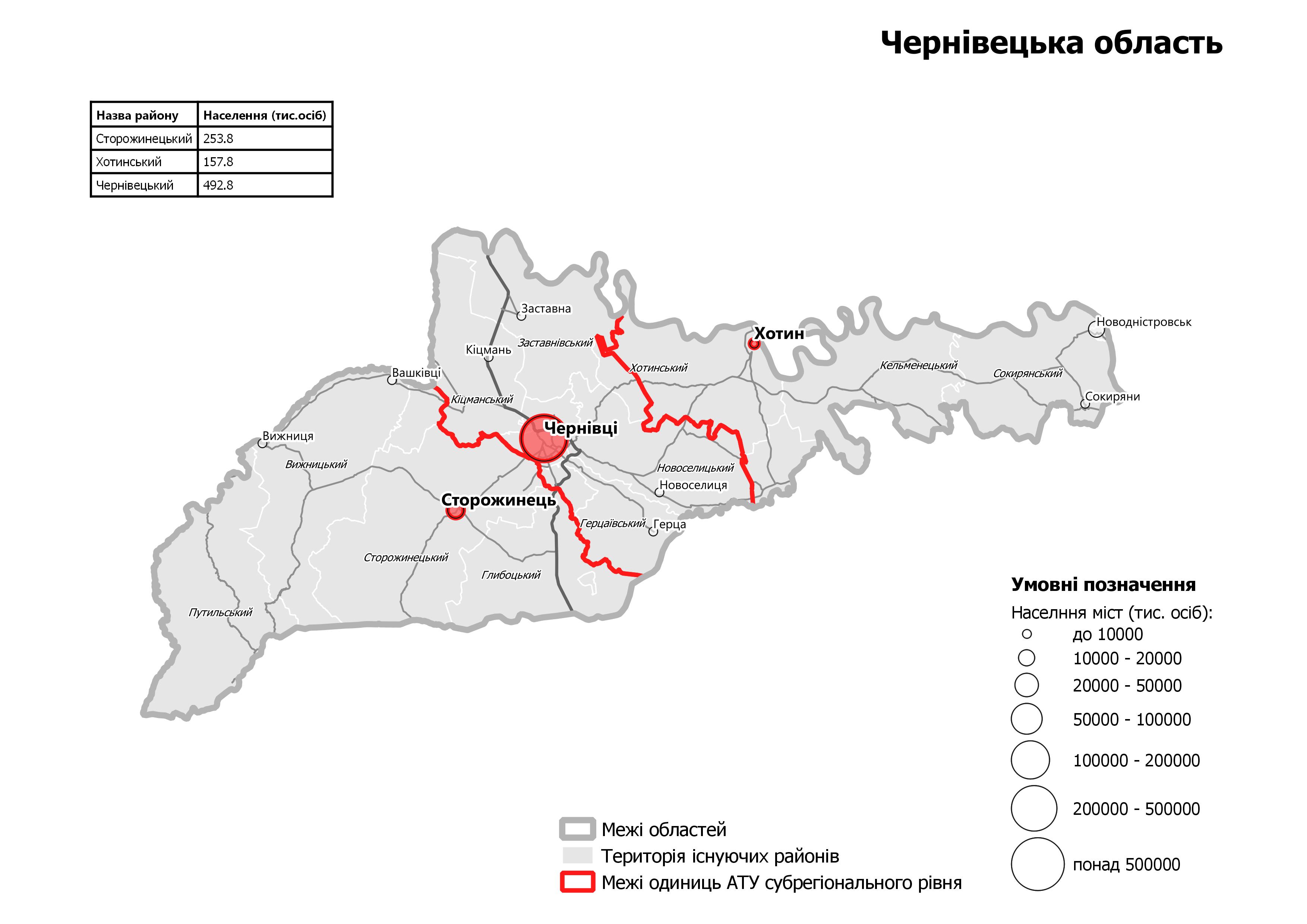 Черновицкая область новое деление