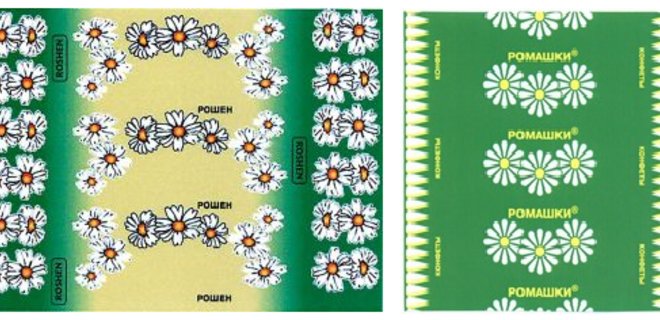 Слева "Ромашки" Roshen, справа - "Рот фронта". Фото с сайта суда ЕС