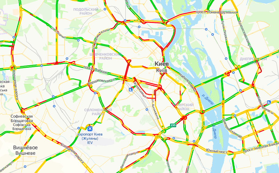 пробки в Киеве сейчас онлайн на карте