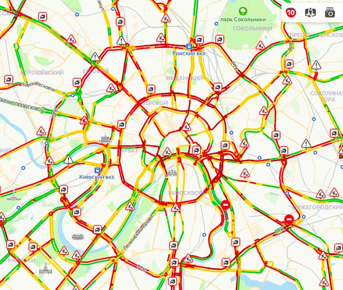 пробки в Москве