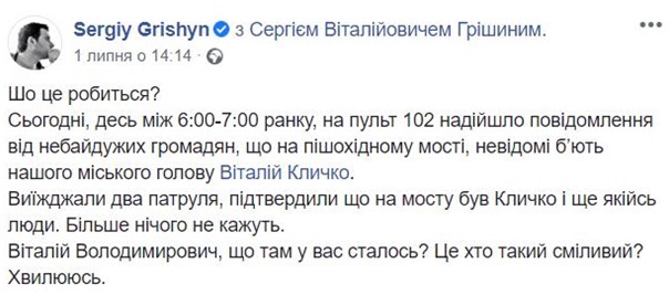 Пост Гиршина в Facebook