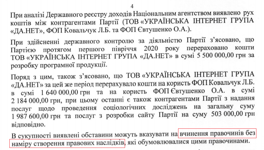 За что хотят возбудить уголовные дела против партии Зеленского. Скриншот