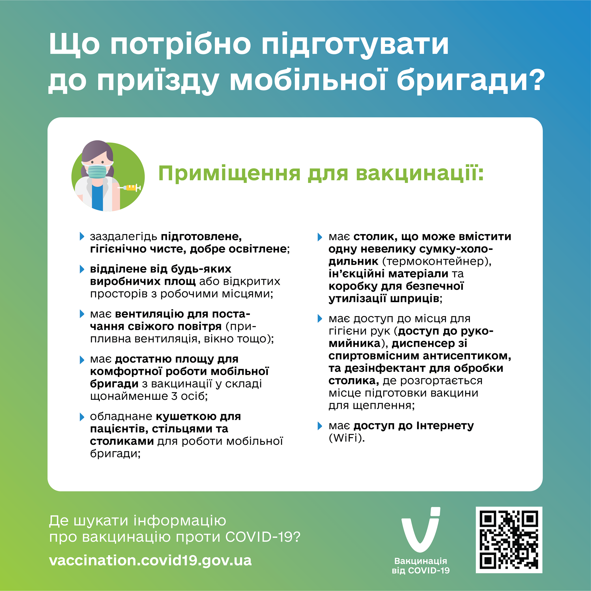 Каким должно быть помещение для коллективной вакцинации. Скриншот из фейсбука МОЗ