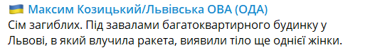 Під завалами знайшли тіло жінки