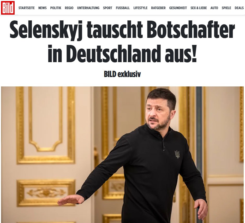 Снимок заголовка на bild.de