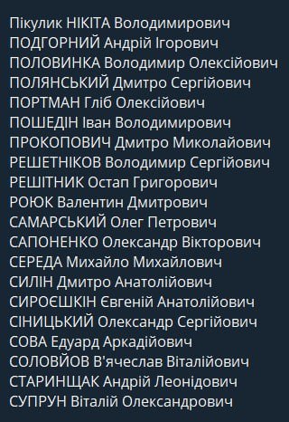 Снимок (5) с фамилиями освобождённых украинцев