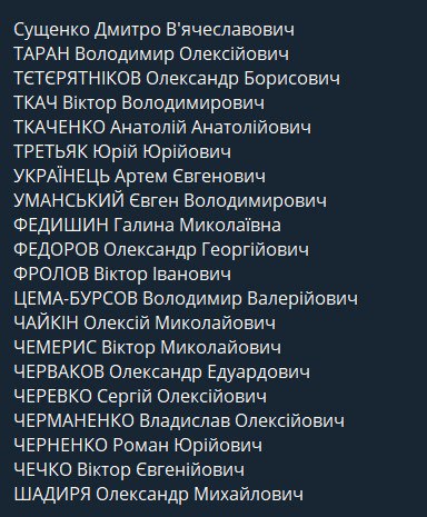 Снимок (6) с фамилиями освобождённых украинцев